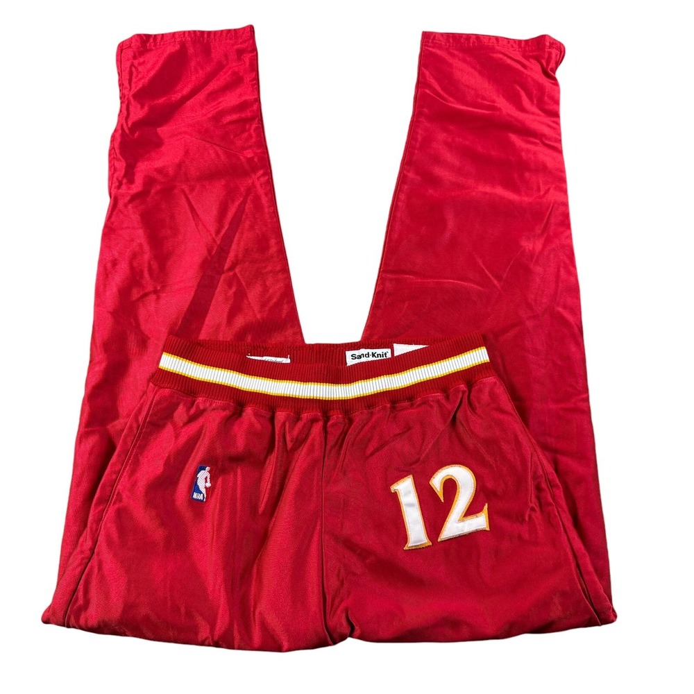 VTG Atlanta Hawks Game Worn Sand Knit MacGregor Warm Up Pants #12 Size 34 Red